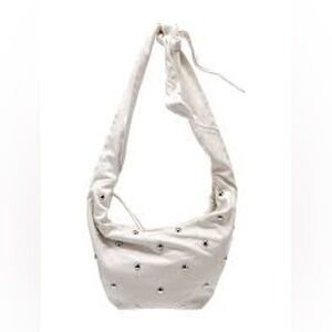 Maje Embellished Bow Bag in White Leather